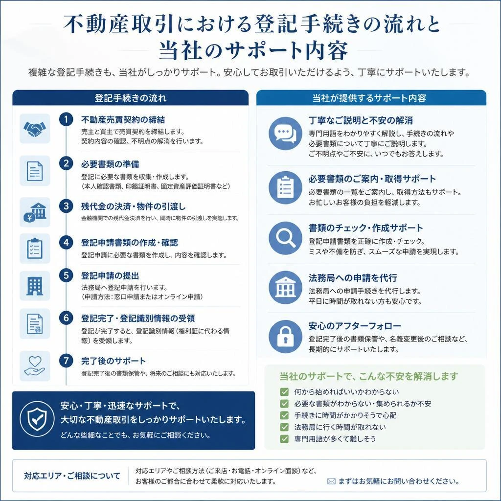 登記手続きもお任せ